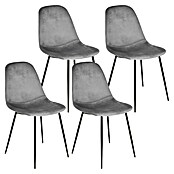 Home Deco Factory Silla Giulia (Gris oscuro, 4 pzs.) | BAUHAUS