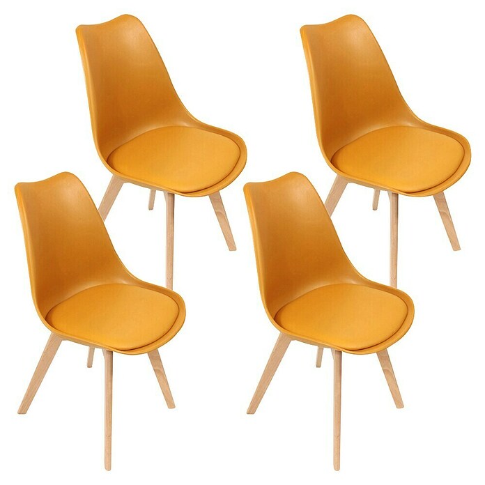 Silla Copenhague (Amarillo, 4 pzs.) | BAUHAUS