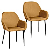 Home Deco Factory Silla butaca Giulia (Mostaza, 2 pzs.) | BAUHAUS