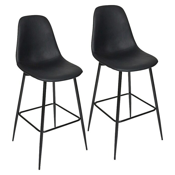 Home Deco Factory Taburete de cocina Amber (Negro, 2 pzs.) | BAUHAUS