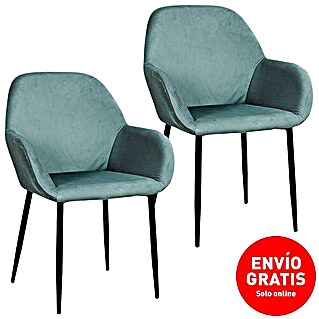 Home Deco Factory Silla butaca Giulia (Azul, 2 pzs.)
