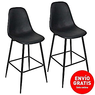 Taburete de cocina Amber (Negro, 2 pzs.)