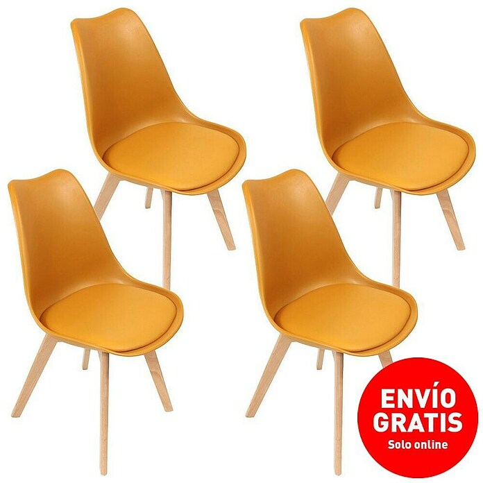 Silla Copenhague (Amarillo, 4 pzs.) | BAUHAUS