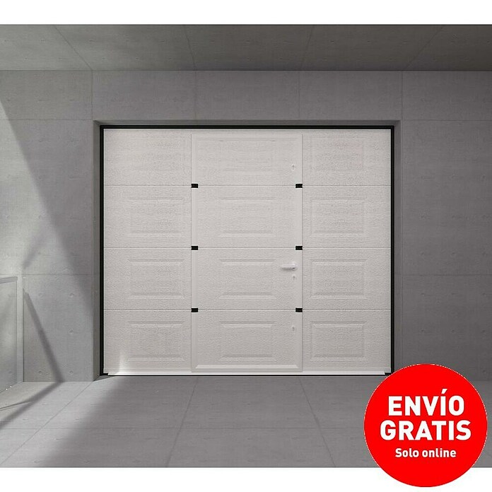 Solid Elements Puerta de garaje seccional PRO (250 x 212,5 cm, Blanco, Cuarterón peatonal) | BAUHAUS