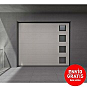 Solid Elements Puerta de garaje seccional PRO (250 x 212,5 cm, Blanco, Acanalada 4 ventanas verticales) | BAUHAUS