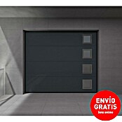 Solid Elements Puerta de garaje seccional PRO (250 x 212,5 cm, Gris antracita, 4 ventanas verticales) | BAUHAUS