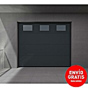 Solid Elements Puerta de garaje seccional PRO (250 x 212,5 cm, Gris antracita, 3 ventanas verticales) | BAUHAUS