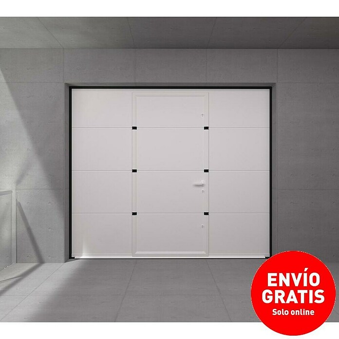 Solid Elements Puerta de garaje seccional PRO (250 x 212,5 cm, Blanco, Peatonal) | BAUHAUS