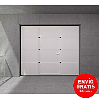 Solid Elements Puerta de garaje seccional PRO (250 x 212,5 cm, Blanco, Peatonal)