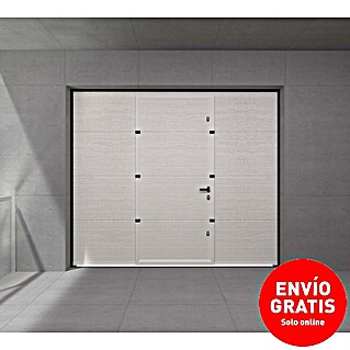 Solid Elements Puerta de garaje seccional PRO (250 x 212,5 cm, Blanco, Acanalada peatonal)