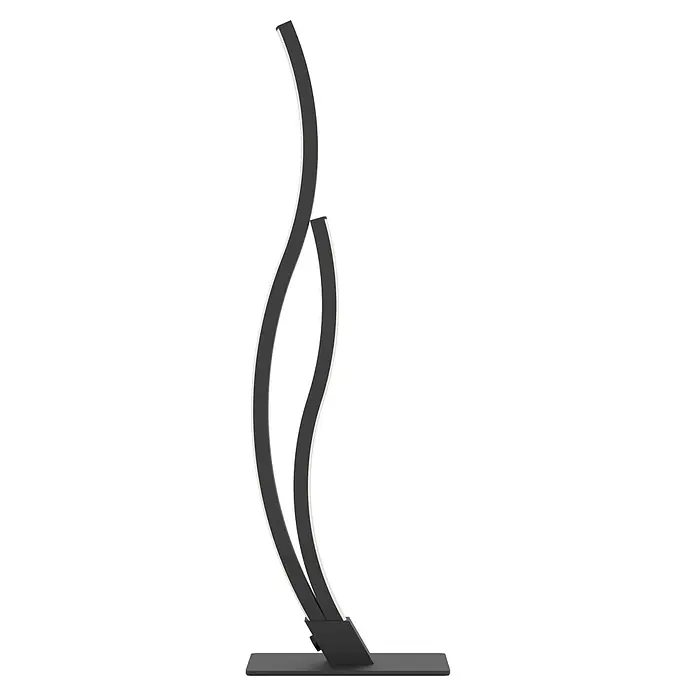 Eglo Grisolia Lámpara de sobremesa LED - 12 W, Altura: 45,5 cm, Negro/Blanco, RGBW - Elegante lámpara de pie con diseño curvo. Sus elementos ondulados y elegantes añaden un toque moderno a cualquier habitación.