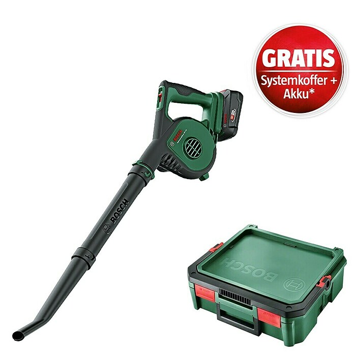 Bosch Power for All 18V Maschinenpaket inkl. Akku-Kit (Akku-Laubbläser UniversalLeafBlower 18V-130 & gratis Systembox) | BAUHAUS