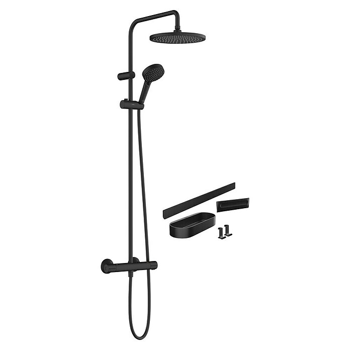 Hansgrohe Vernis Blend Duschsystem 240 + Wand Shower Set GRATIS (Lochabstand: 15 cm, Schwarz) | BAUHAUS