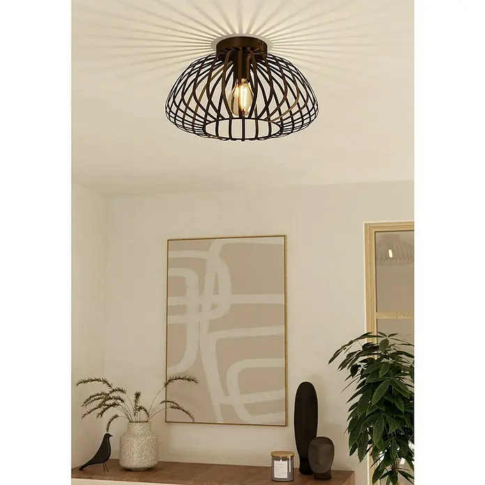 Eglo Lámpara colgante Espinal -  - Una moderna lámpara de techo de metal negro con un brillo cálido, que crea un ambiente elegante y con estilo en cualquier habitación.