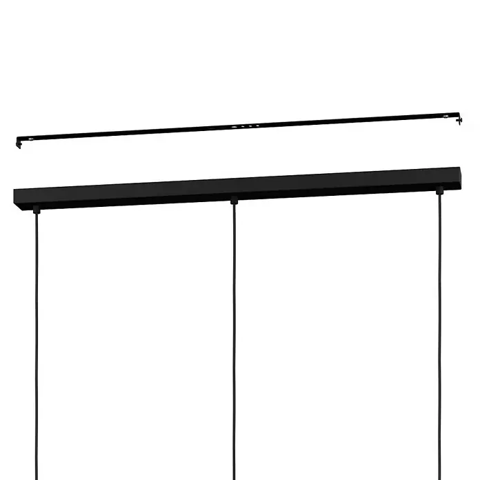 Eglo LED-Pendelleuchte Waverton - E27, Leistung je Leuchtmittel: 40 W, Anzahl Leuchtmittel: 3 Stk. - Detailaufnahme einer schwarzen Hängelampe mit minimalistischem Design und klaren Linien für moderne Innenräume.