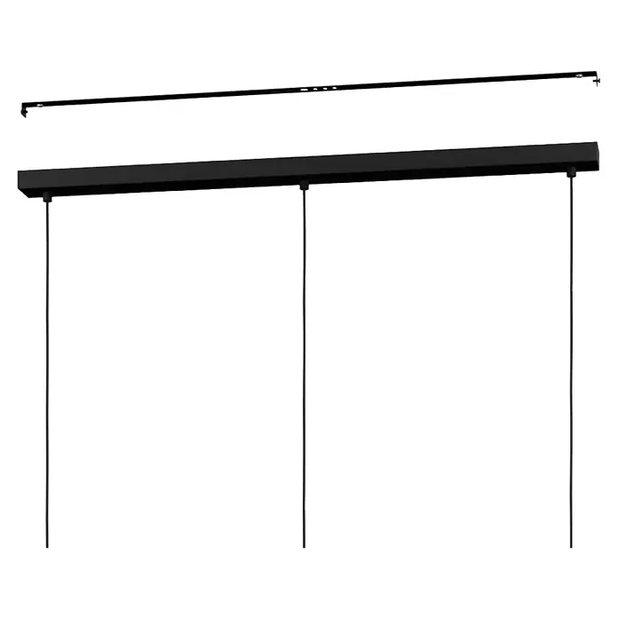 Eglo LED-Pendelleuchte Waverton - E27, Leistung je Leuchtmittel: 40 W, Anzahl Leuchtmittel: 3 Stk. - Detailaufnahme einer schwarzen Hängelampe mit minimalistischem Design und klaren Linien für moderne Innenräume.