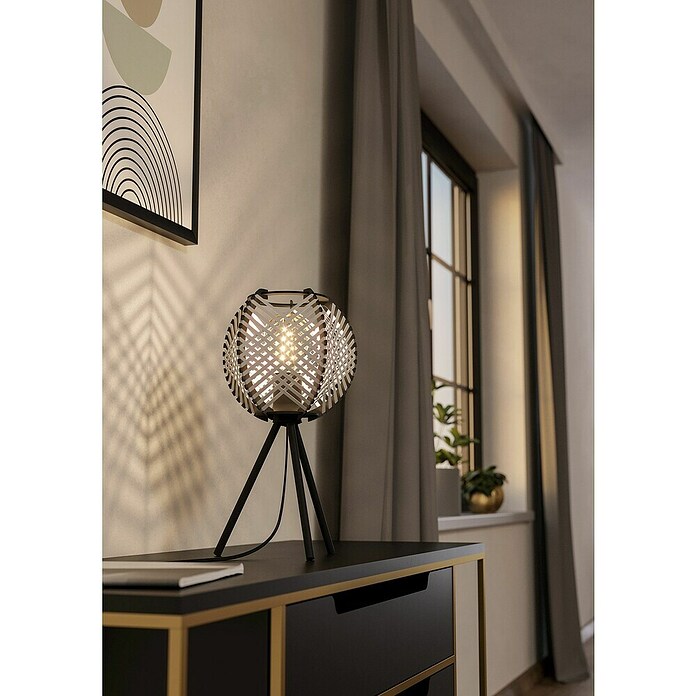 Eglo Led-tafellamp Waverton (l x b x h: 40 x 22 x 40 cm, Crème, E27, Vermogen per lichtbron: 40 W) | BAUHAUS