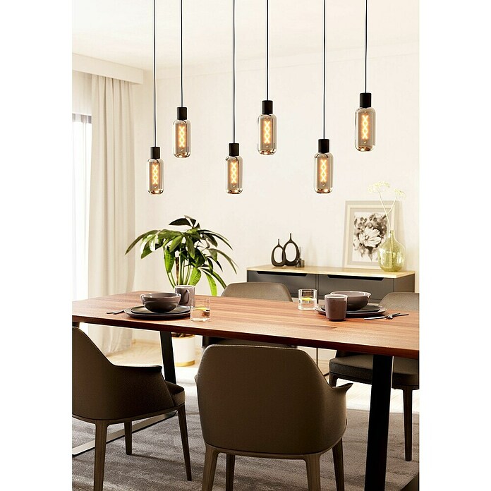 Eglo Hanglamp Maione 6-lichts (Zwart, E27, Vermogen per lichtbron: 4 W) | BAUHAUS