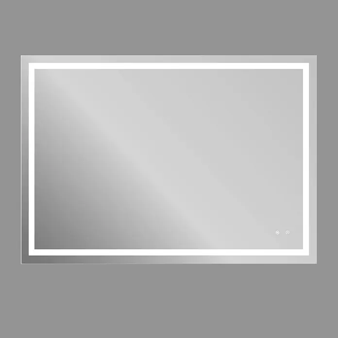 Camargue Espejo con luz Aitana - 120 x 80 cm, Función antivaho, 31,36 W - Espejo de baño rectangular iluminado con un marco brillante, ideal para interiores modernos y detalles elegantes.