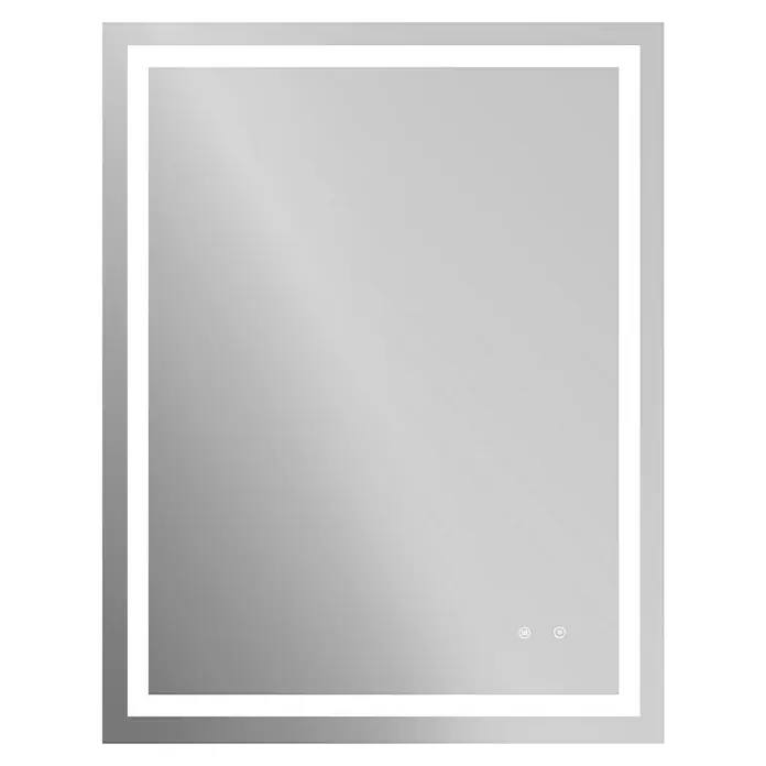 Camargue Espejo con luz Aitana - 60 x 80 cm, Función antivaho, 21,76 Wp - Elegante espejo de baño rectangular iluminado con LED y con interruptor táctil para baños modernos. El accesorio ideal para baños elegantes.