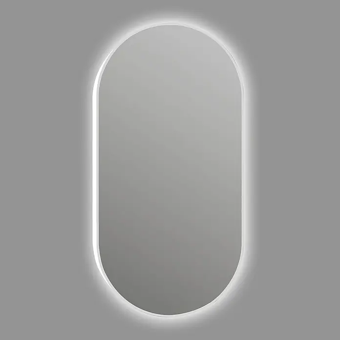 Espejo con luz Celia - 45 x 90 cm - Elegante espejo de baño ovalado con iluminación LED integrada, perfecto para añadir un toque moderno y sofisticado a tu baño.