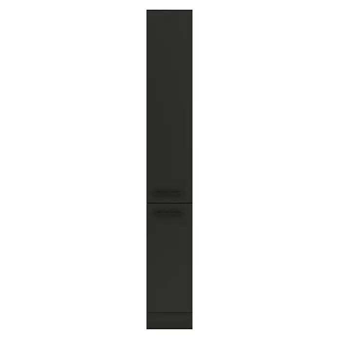 Optifit Madrid420 Apotheker-Hochschrank - 60 x 30 x 206,8 cm, Anthrazit Matt - Dunkelgraues zweifaches Schubladenelement mit zwei horizontalen Stangengriffen.
