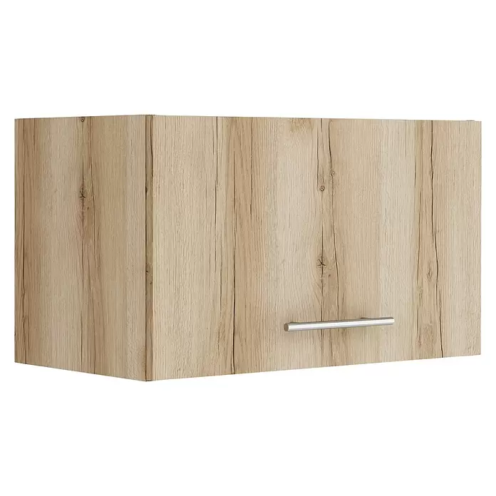 Optifit Livorno290 Hängeschrank - 34,6 x 60 x 35,2 cm, Wildeiche Nachbildung - Hängeküchenschrank in heller Eichenoptik mit silbernem Griff.