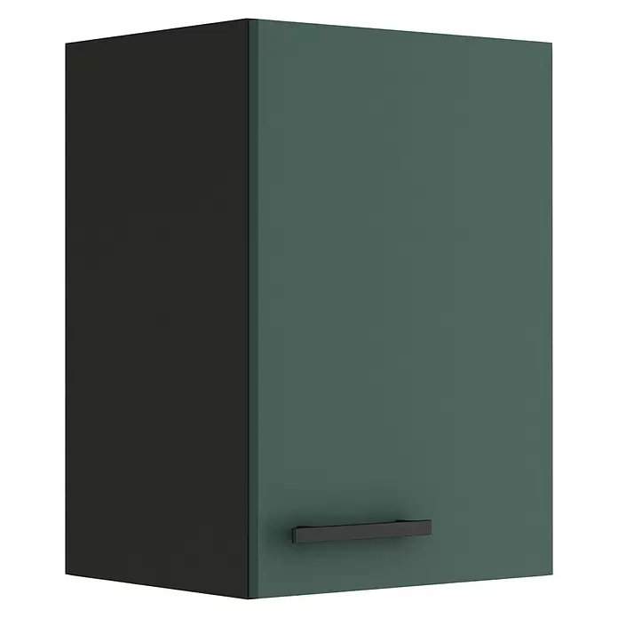 Optifit Verona405 Hängeschrank - 34,6 x 40 x 57,6 cm, Steingrün - Zweifarbiger dunkelgrün-schwarzer Schrank mit schlankem Griff zur Aufbewahrung.