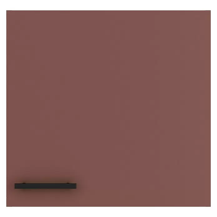 Optifit Nizza407 Hängeschrank - 34,6 x 60 x 57,6 cm, Rostrot - Braunrote Schranktür mit schwarzem, horizontalem Griff.