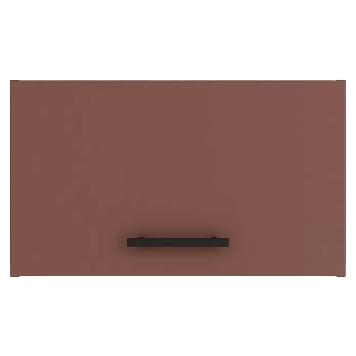 Optifit Nizza407 Küchen-Hängeschrank - 34,6 x 60 x 35,2 cm, Rostrot - Braune Schranktür mit elegantem schwarzem Griff.