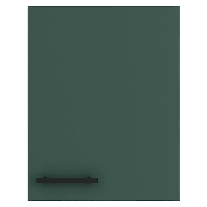 Optifit Verona405 Hängeschrank - 34,6 x 45 x 57,6 cm, Steingrün - Schwarzes, rechteckiges Wandregal, bündig montiert.