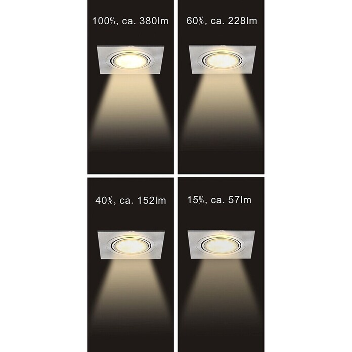 Tween Light LED-Einbauleuchten-Set (3 x 5 W, Eckig, Nickel matt, Warmweiß)