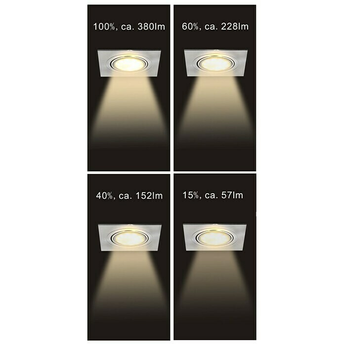 Tween Light LED-Einbauleuchten-Set (3 x 5 W, Eckig, Nickel matt, Warmweiß)