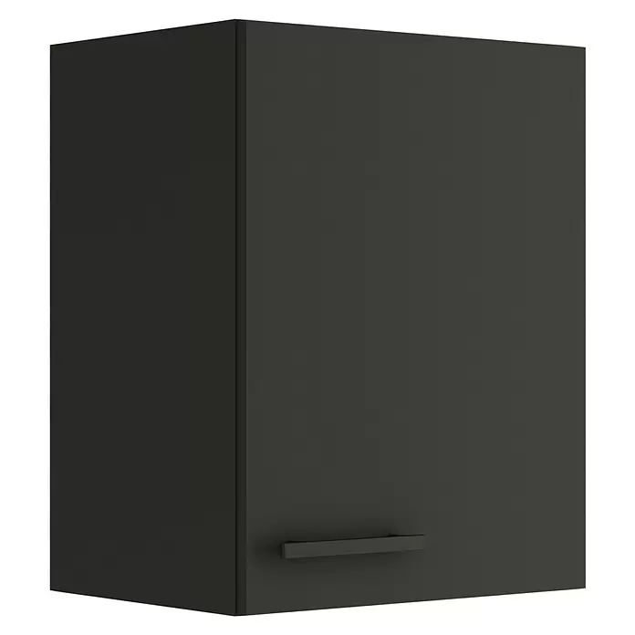 Optifit Madrid420 Hängeschrank - 34,6 x 45 x 57,6 cm, Anthrazit Matt - Dunkelgrauer Wandschrank mit schwarzem horizontalem Griff.