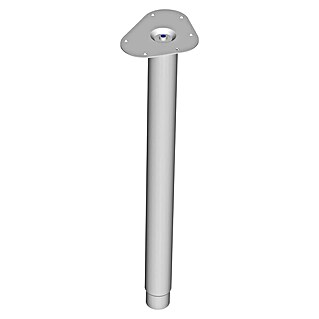 Element System Teleskopska noga za namještaj (Promjer: 5 cm, Podešavanje po visini: 60 cm - 90 cm, Nosivost: 75 kg, Čelik, Bijele boje)