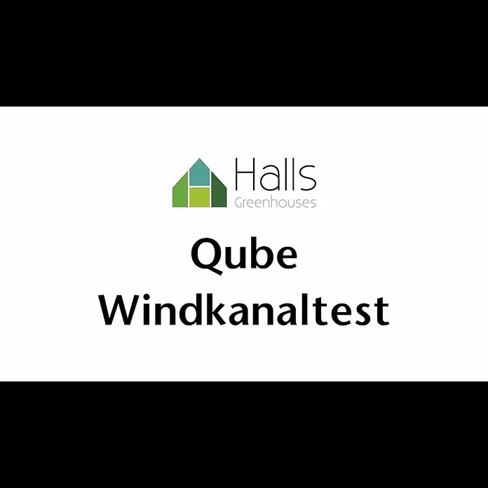Halls Gewächshaus Qube 610 - Außenmaß inkl. Dachüberstand (B x T): 198 x 321 cm, Material Seitenwand: Glas, 3 mm, Schwarz - Halls Qube  Windkanal