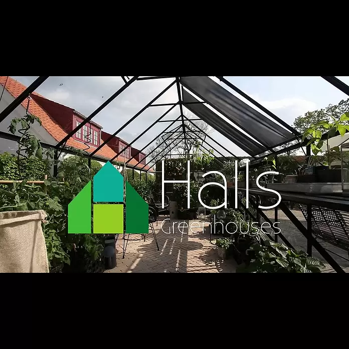 Halls Gewächshaus Qube 816 - Außenmaß inkl. Dachüberstand (B x T): 261 x 508 cm, 3 mm, Schwarz - Halls Qube 816