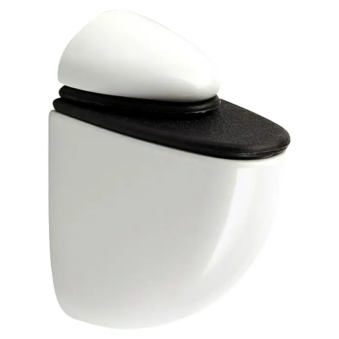 Rei Soporte de pared para estantes Pelican - L x An x Al: 5,4 x 4,1 x 2,6 cm, Blanco, Apto para: Estantes - Soporte de estante de plástico blanco y negro para un fácil montaje.