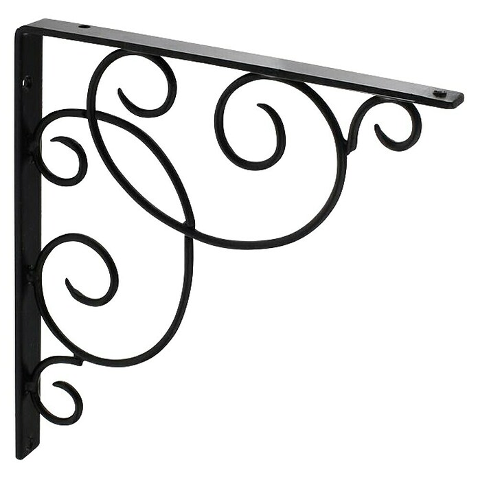 Rei Escuadra de soporte Art Decó (L x An x Al: 27 x 23 x 2 cm, Carga soportada: 20 kg, Acero, Negro)