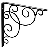 Rei Escuadra de soporte Art Decó (L x An x Al: 27 x 23 x 2 cm, Carga soportada: 20 kg, Acero, Negro)