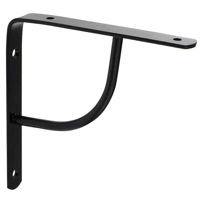 Rei Escuadra de soporte (L x An x Al: 15 x 15 x 2 cm, Carga soportada: 20 kg, Acero, Negro)