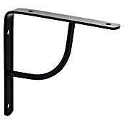 Rei Escuadra de soporte (L x An x Al: 15 x 15 x 2 cm, Carga soportada: 20 kg, Acero, Negro)