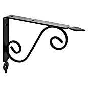 Rei Clásica Escuadra de soporte (L x An x Al: 19,5 x 24 x 3 cm, Carga soportada: 25 kg, Acero, Negro)