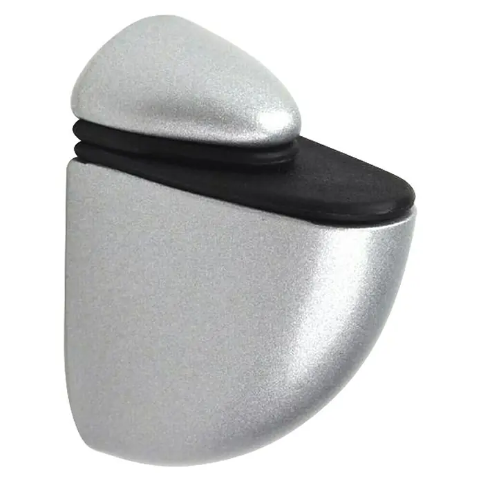 Rei Soporte de pared para estantes 2048 - Carga soportada: 25 kg, Apto para: Estantes, Cromo, 2 ud. - Un soporte de estante plateado para montar estantes de vidrio o madera. Este soporte robusto ofrece una solución de montaje en pared moderna y estable.