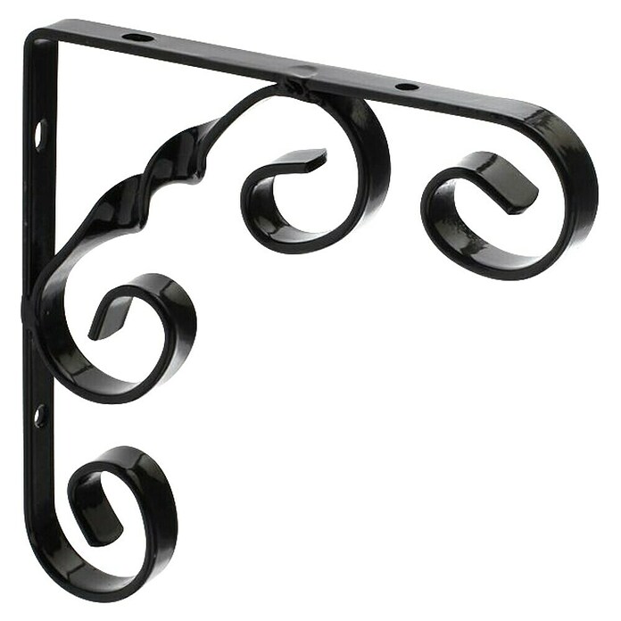 Rei Escuadra de soporte (L x An x Al: 13 x 13 x 1,2 cm, Carga soportada: 30 kg, Acero, Negro)