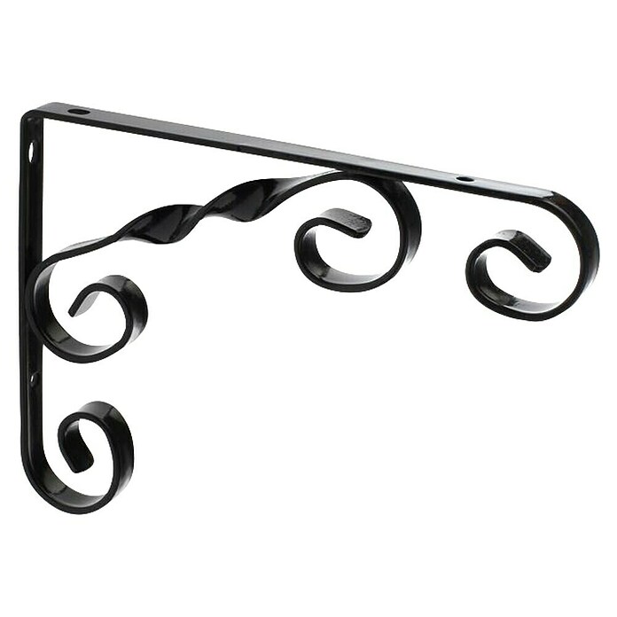 Rei Escuadra de soporte (L x An x Al: 13 x 18 x 1,2 cm, Carga soportada: 25 kg, Acero, Negro)