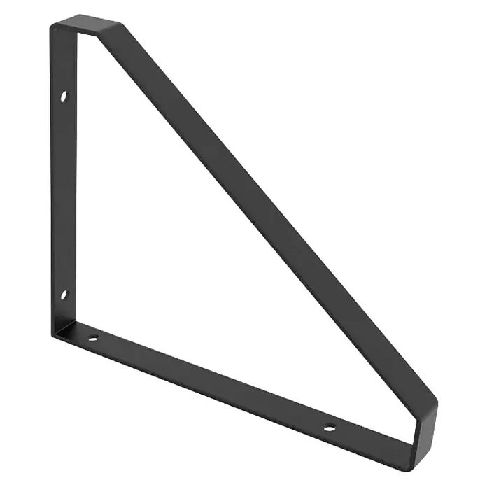 Rei Escuadra de pared Tri - L x An x Al: 246 x 196 x 20 mm, Carga soportada: 15 kg, Negro - Soporte de estante negro y resistente con un diseño moderno. Perfecto para montar estantes de forma segura y dar un toque estiloso.
