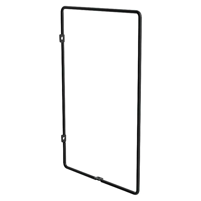 Rei Soporte de estantería Varilla - An x Al: 200 x 300 mm, Acero, Negro - Marco metálico negro rectangular con esquinas redondeadas. Puntos de montaje en un lado y en la parte inferior del marco.