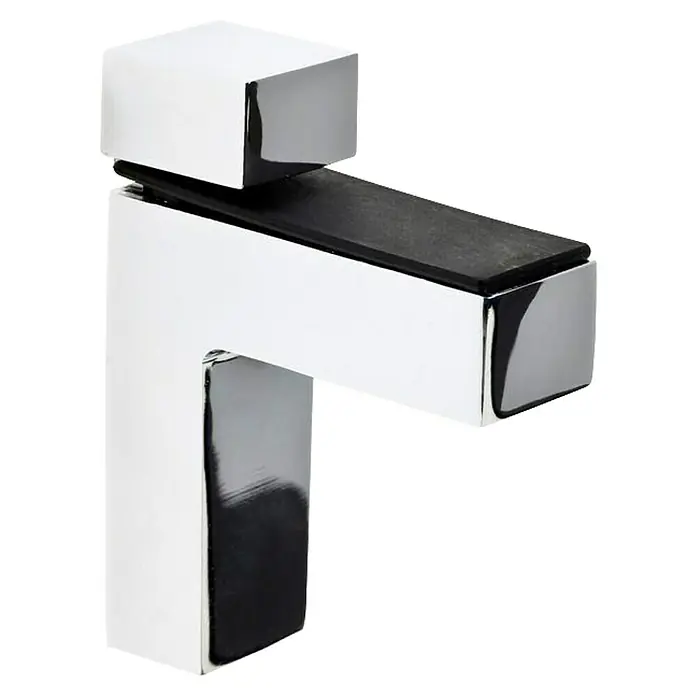 Rei Soporte de pared para estantes 2445 - L x An x Al: 2,6 x 8,3 x 6,7 cm, Cromo - Un soporte de estante de vidrio cromado cuadrado para un montaje elegante y seguro. Ideal para interiores modernos y fácil instalación.