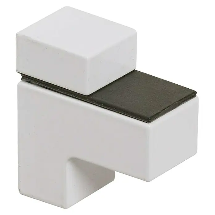 Rei Soporte de pared para estantes 2444 - L x An x Al: 2,4 x 5,2 x 4,8 cm, Blanco - Soporte estante de vidrio: Soporte blanco con inserto de goma gris para una fijación segura de estantes de vidrio. Práctico y discreto.
